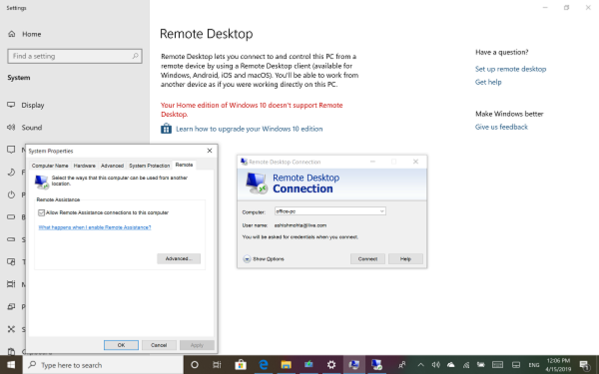 Remote desktop windows 10 home reddit